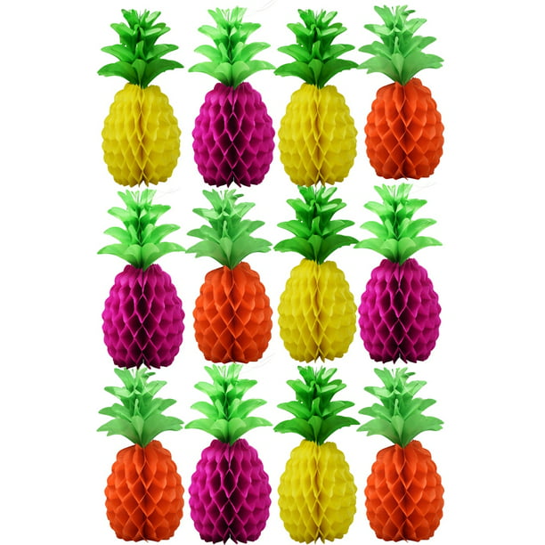 Pineapple 3D Honeycomb Table Centrepiece Party Decoration Hawaiian Luau Tropical 